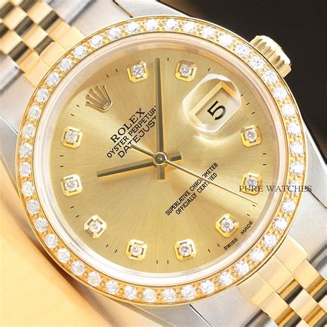 rolex datejust yellow gold diamonds